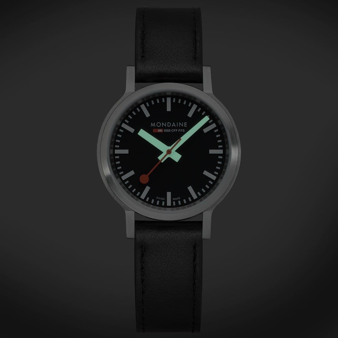 Mondaine Stop2go Nero 34 mm orologio zaffiro