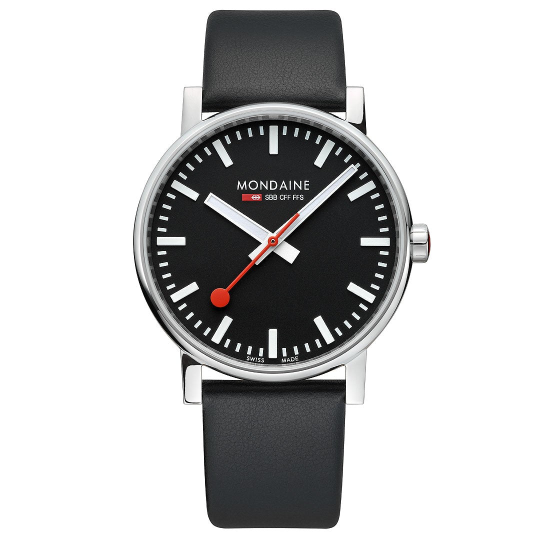 Mondaine evo2 Nero 43mm Orologio Acciaio Zaffiro