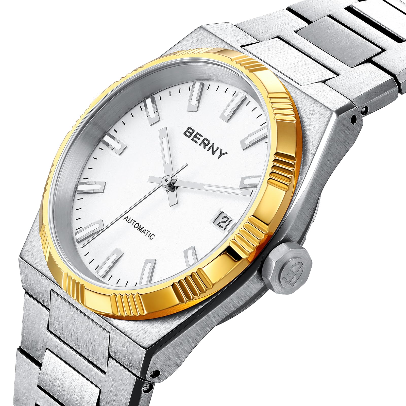 Berny orologio automatico dress bianco 3 lunette