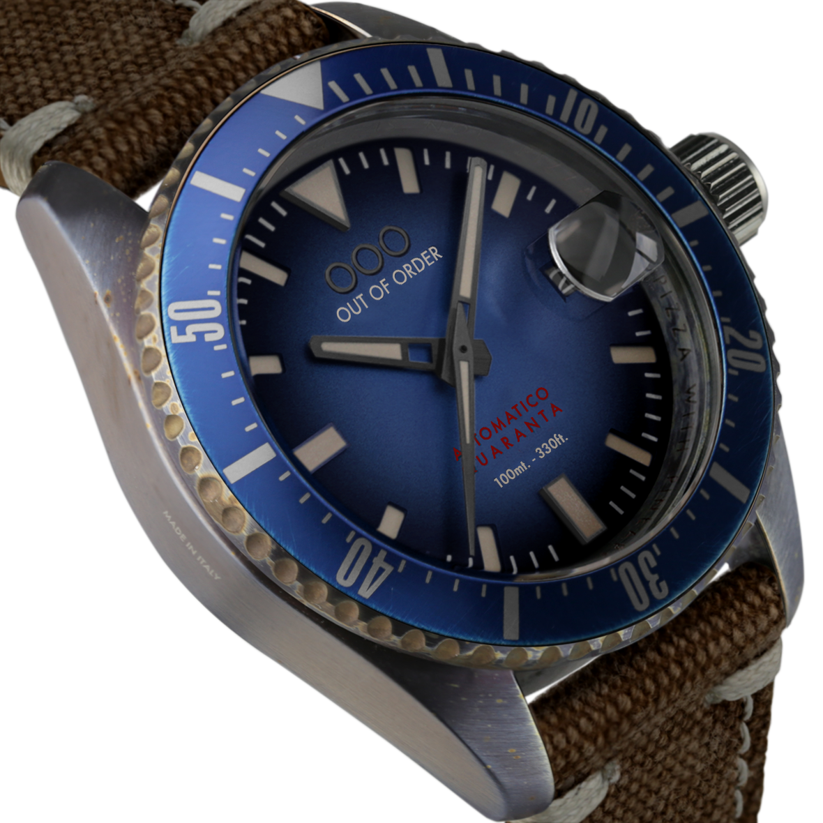 Out Of Order Automatico Quaranta orologio canvas blu 40mm