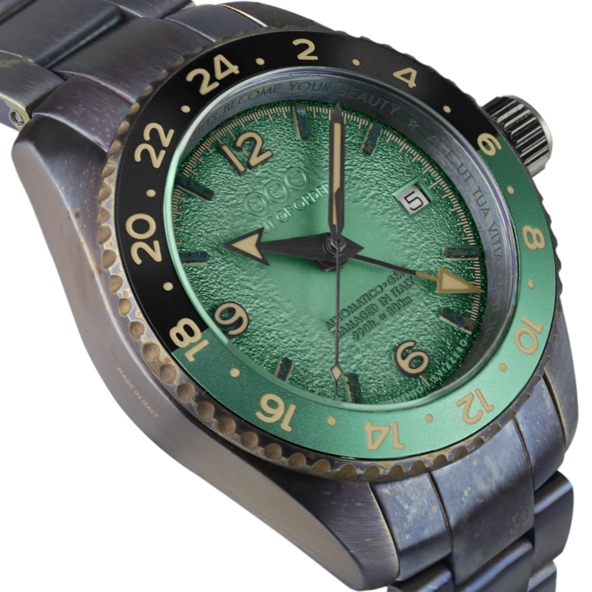 Out Of Order Green Trecento orologio automatico GMT 40 mm verde