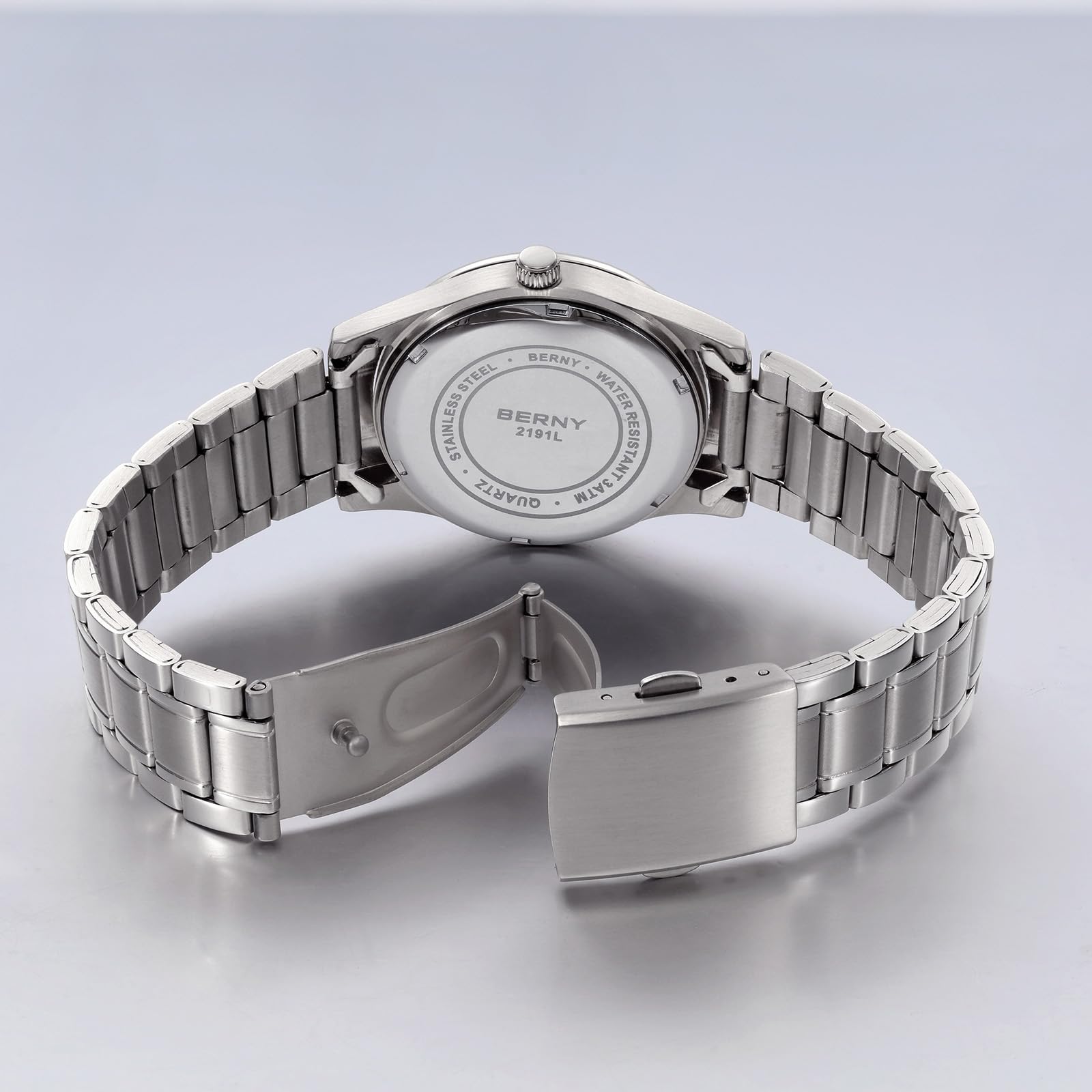 Berny Moon Phase Orologio Donna Bianco Acciaio Fase Lunare