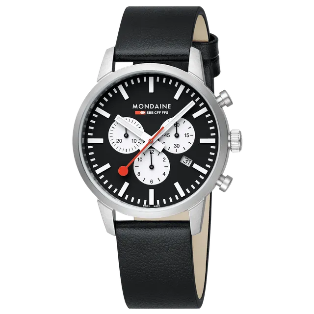 Mondaine Neo Cronografo Nero 41mm orologio zaffiro