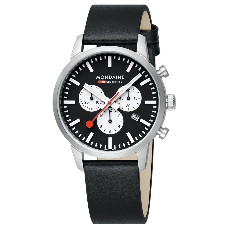 Mondaine Neo Cronografo Nero 41mm orologio zaffiro