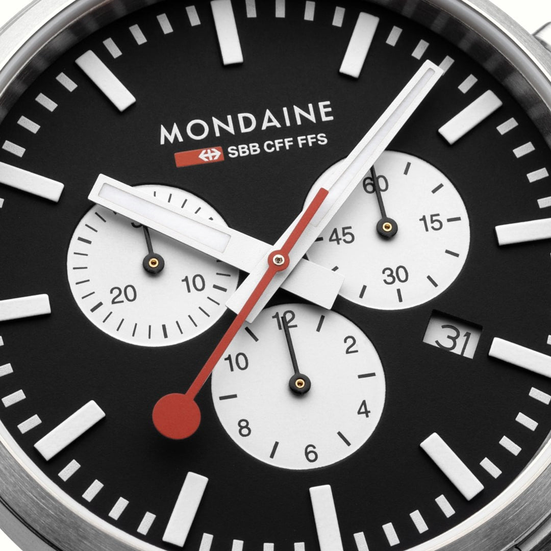 Mondaine Neo Cronografo Nero 41mm orologio zaffiro