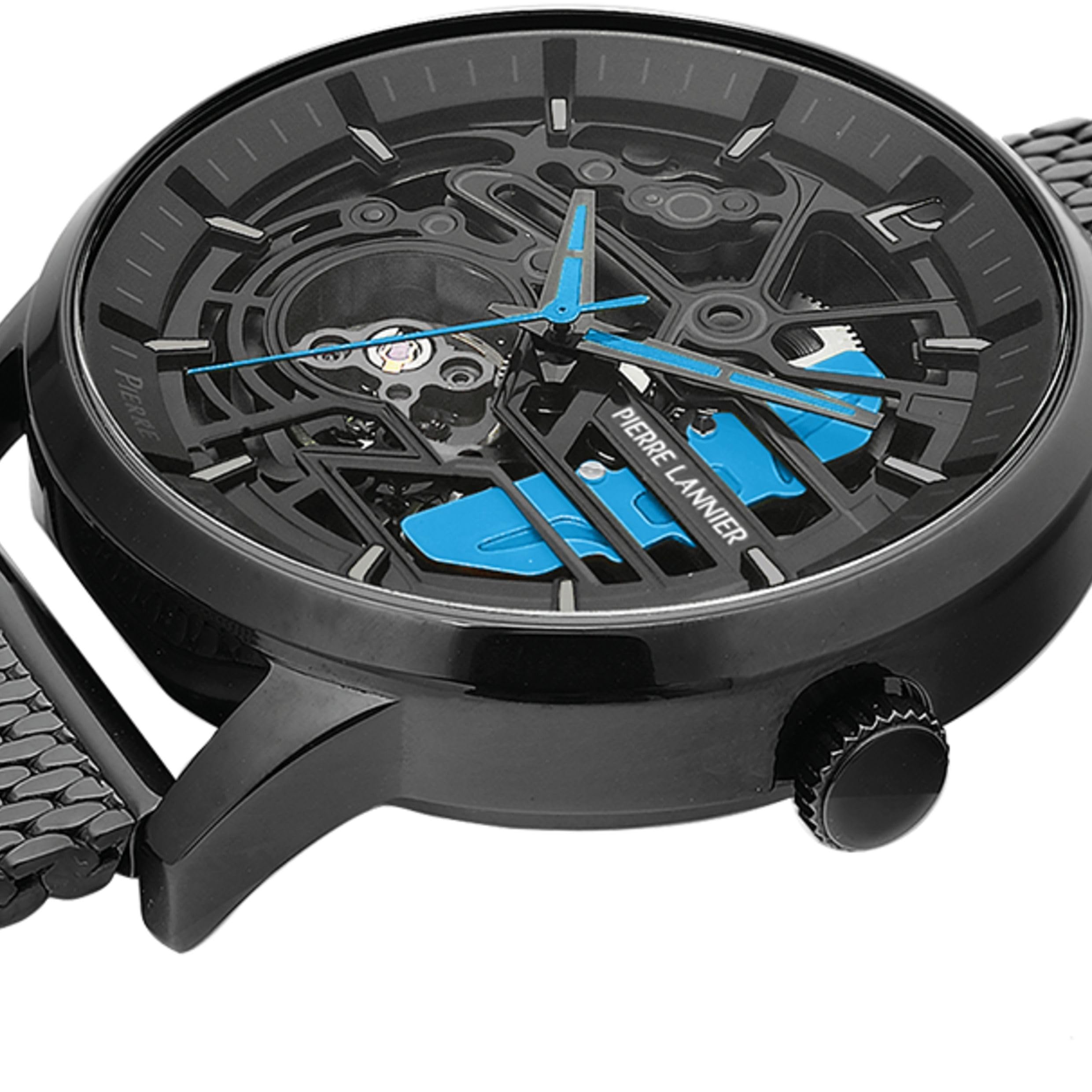 Pierre Lannier Paddock orologio scheletro nero 43 mm