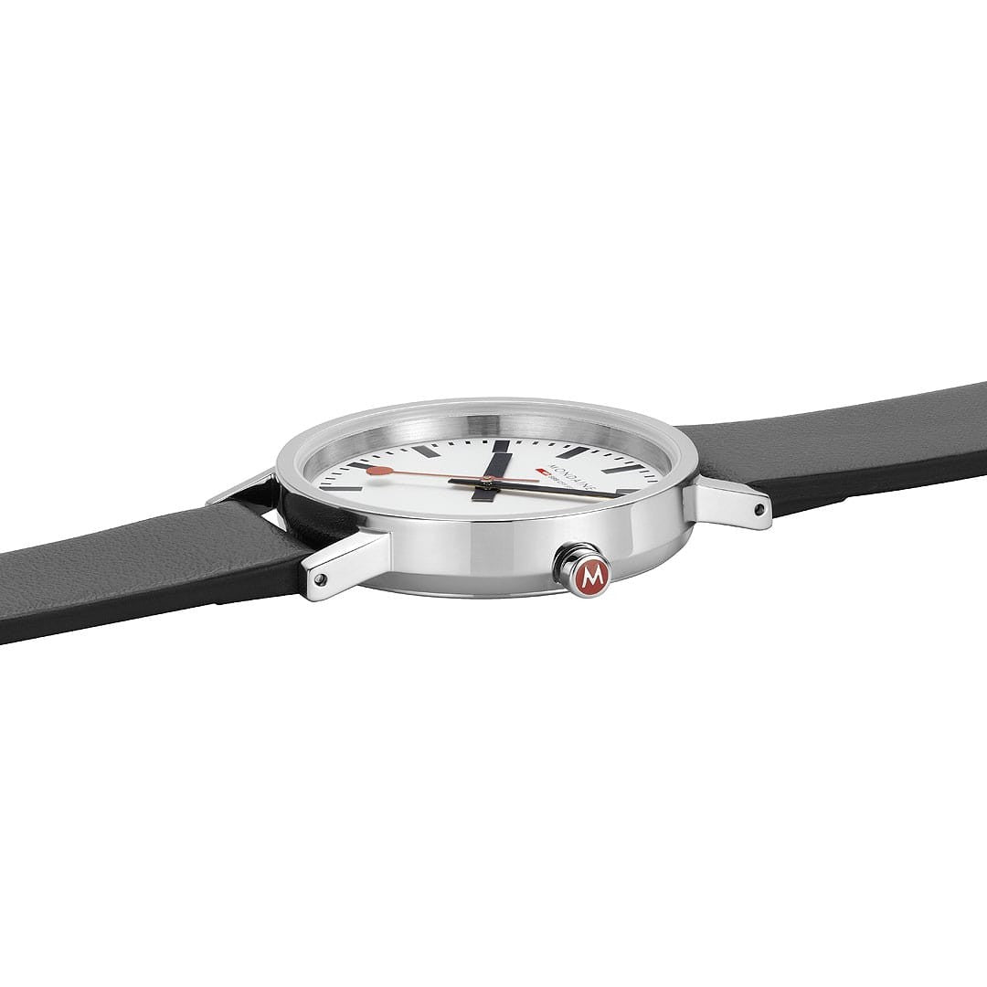 Mondaine Classic Lucido 36mm orologio quarzo nero