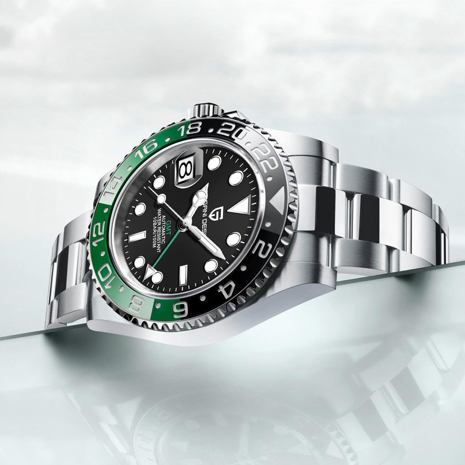 Pagani Design 1662 Orologio GMT Uomo Verde Nero 40mm