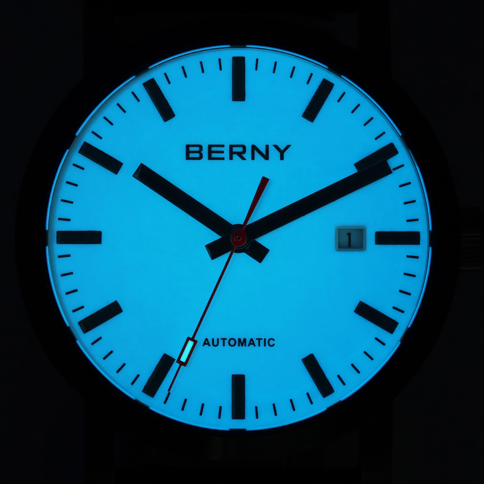 Berny Classic orologio automatico tutto bianco luminoso