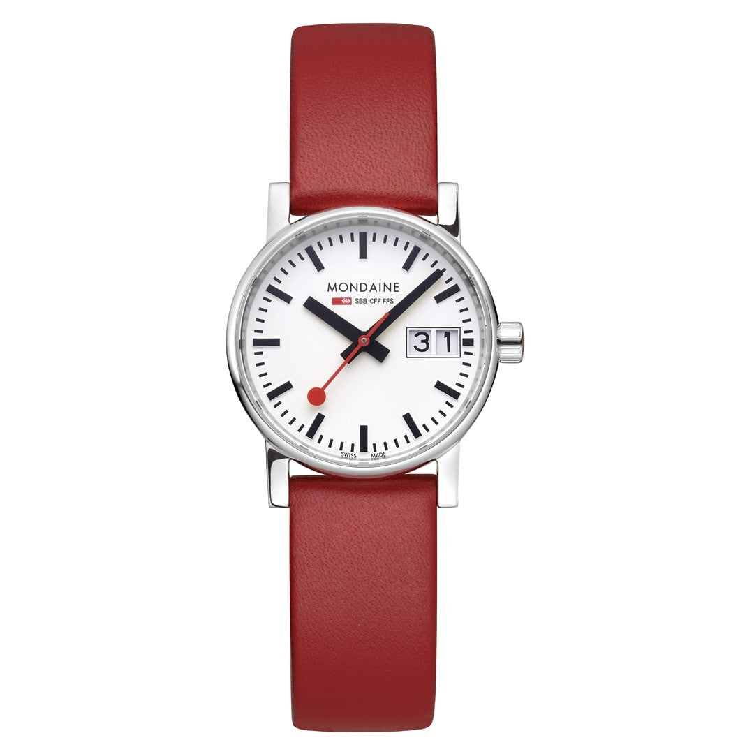 Mondaine Evo2 Big Date orologio rosso 30 mm