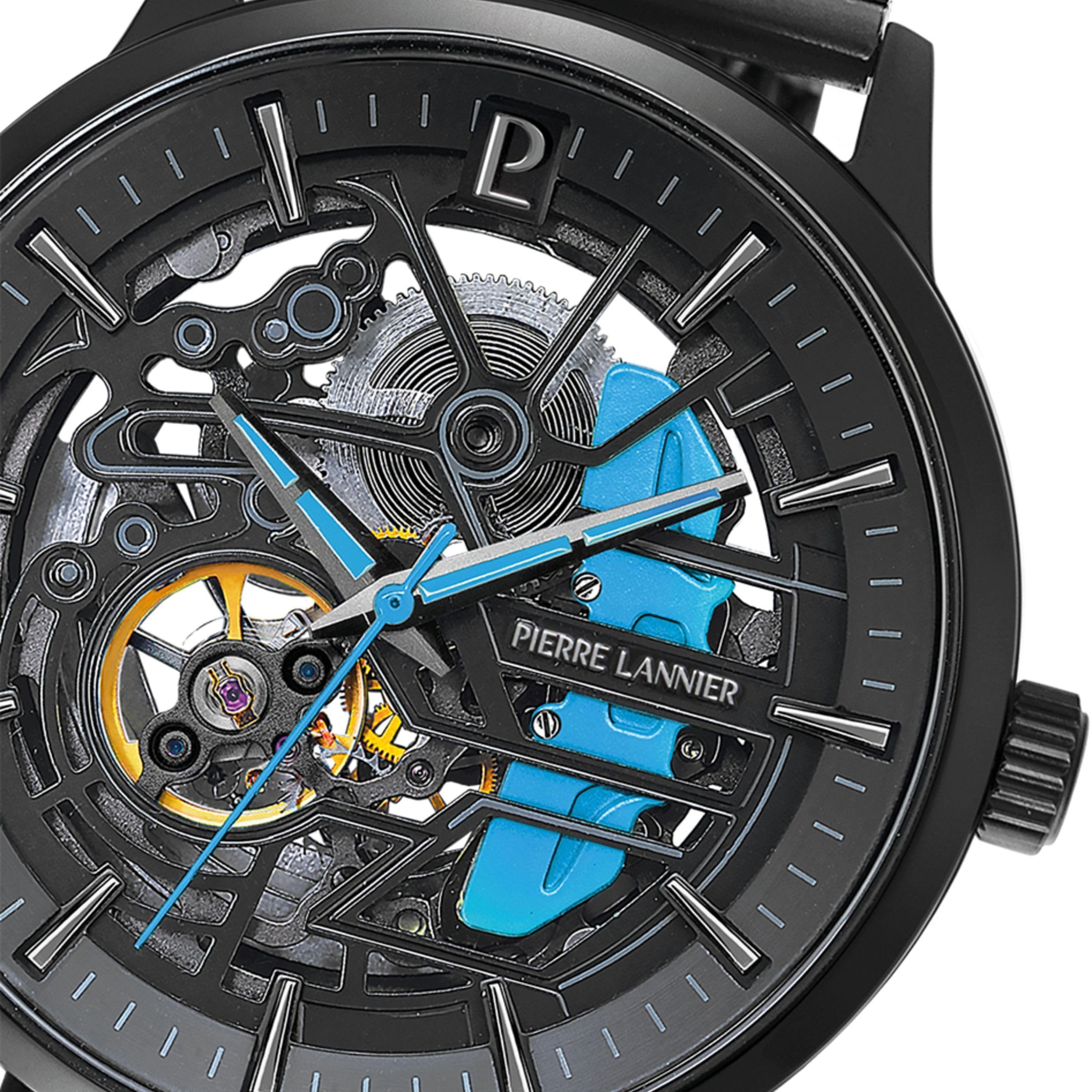 Pierre Lannier Paddock orologio scheletro nero 43 mm