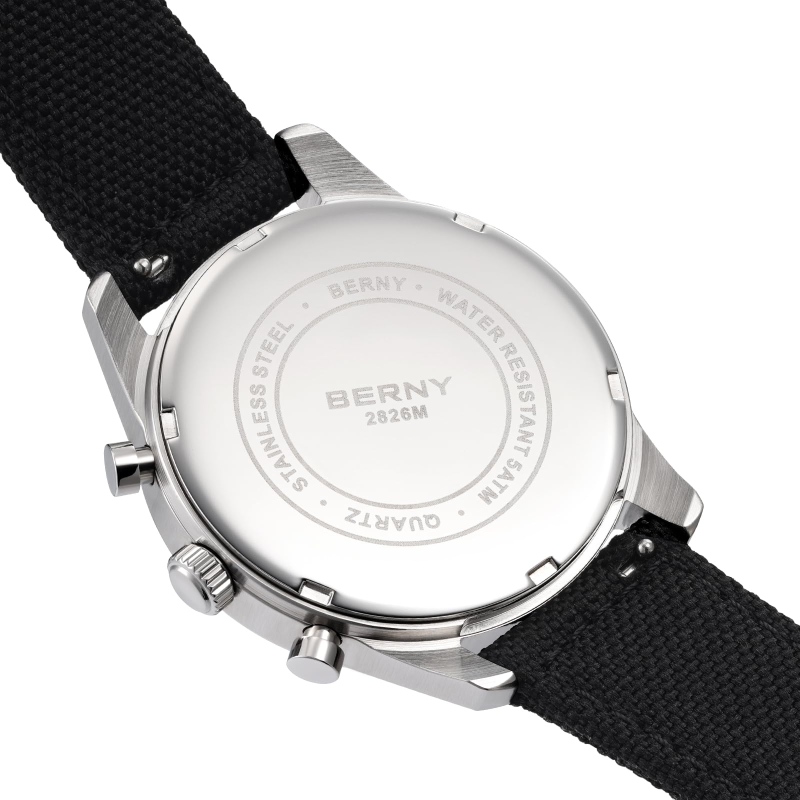 Berny Cronografo Orologio Uomo Bianco-1 50M Impermeabile