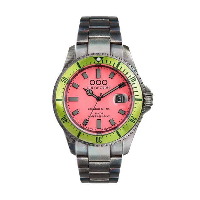 Out Of Order Casanova Anguria orologio quarzo rosa 44 mm