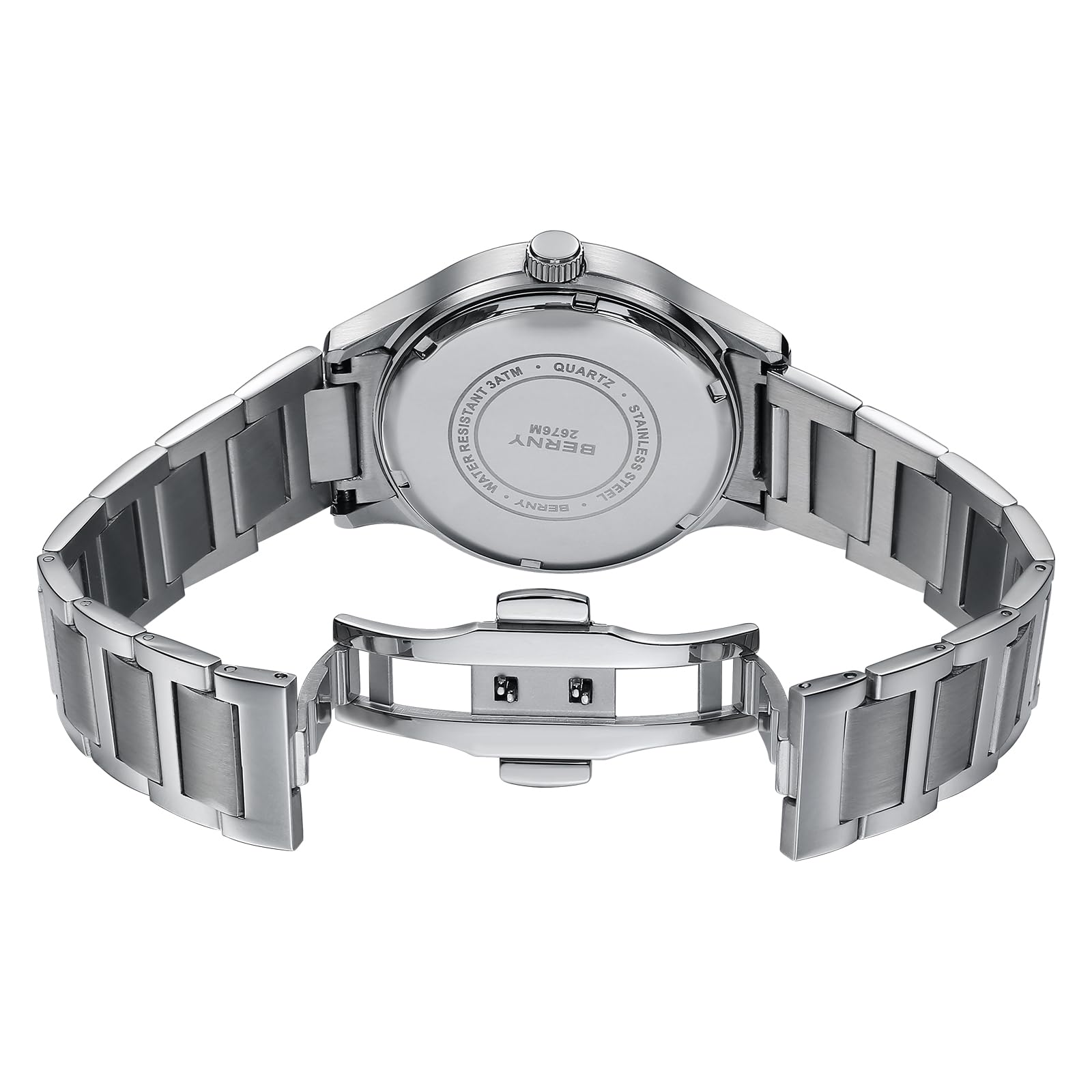 Berny Orologio da Polso Quarzo Acciaio Rosso Sportivo