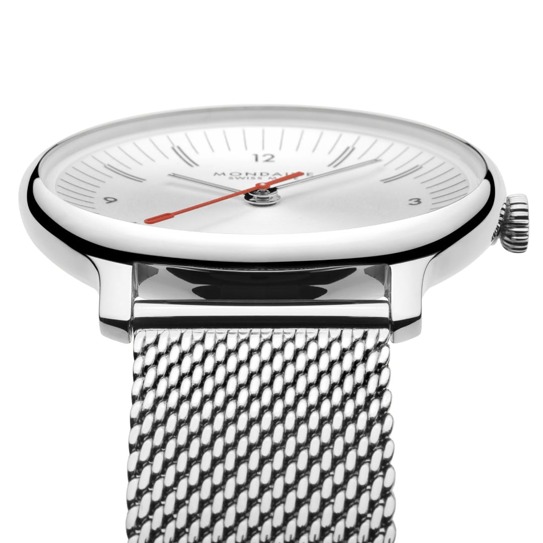 Mondaine Doppio Silver orologio 33mm acciaio