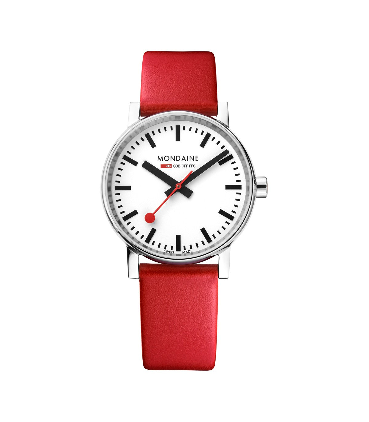 Mondaine evo2 Orologio 35 mm Rosso Zaffiro