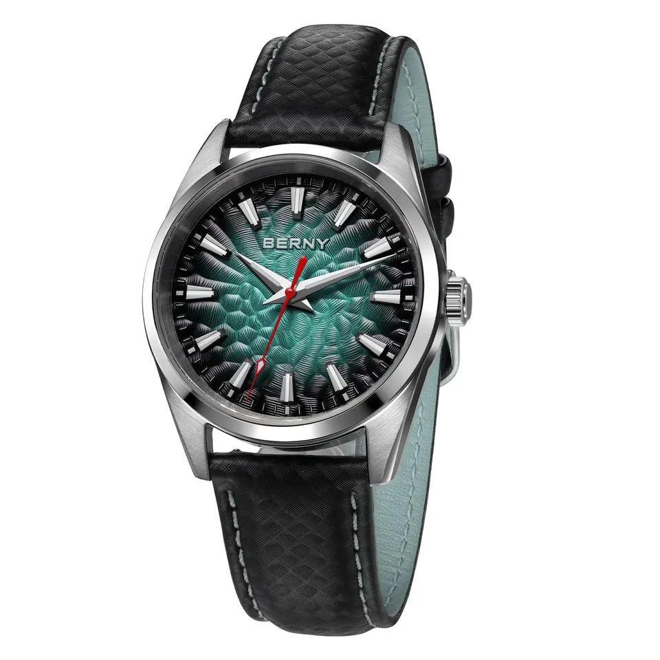 Berny orologio uomo quarzo pelle blu chiaro 10 ATM