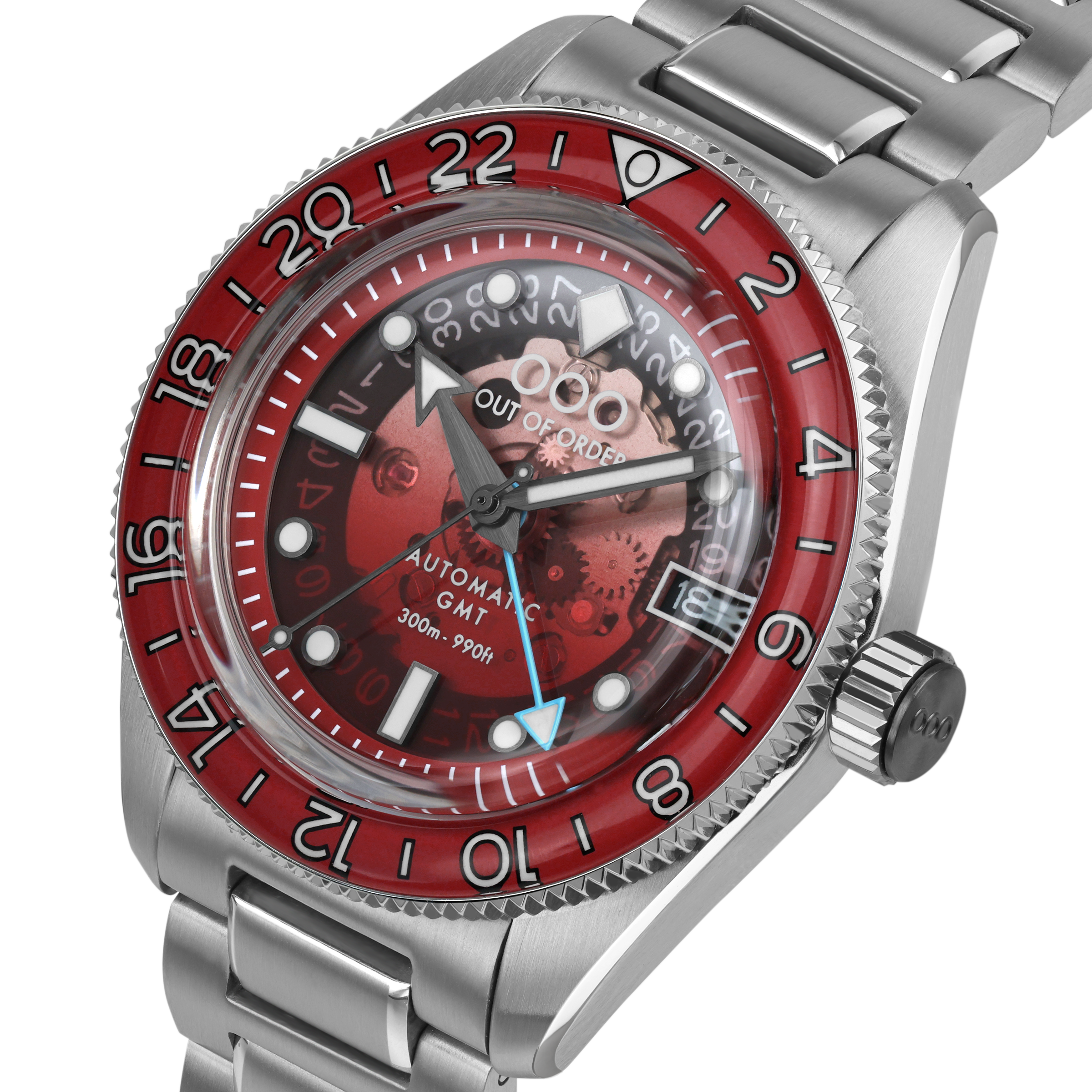 Out Of Order Shaker Spritz Bitter orologio GMT 40 mm rosso