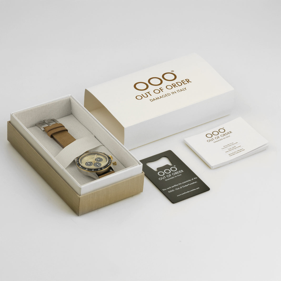 Out Of Order Golden Shadow cronografo 42mm oro ultra brushed
