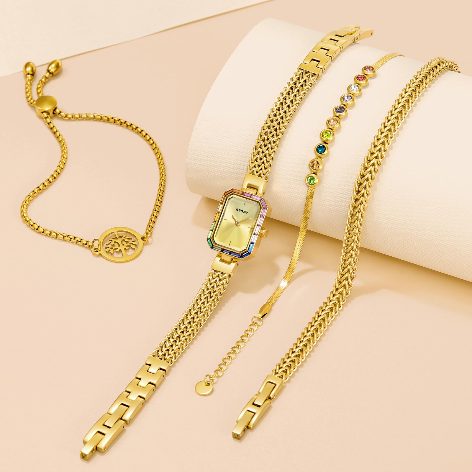Berny Petite Orologio Donna Oro Pietre Colorate