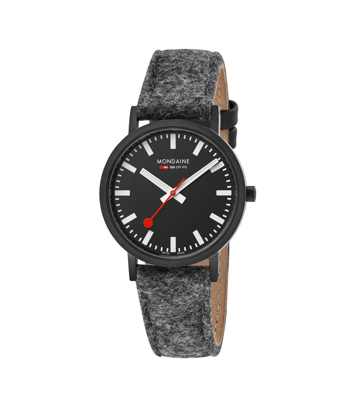 Mondaine Classic orologio nero 36 mm quarzo