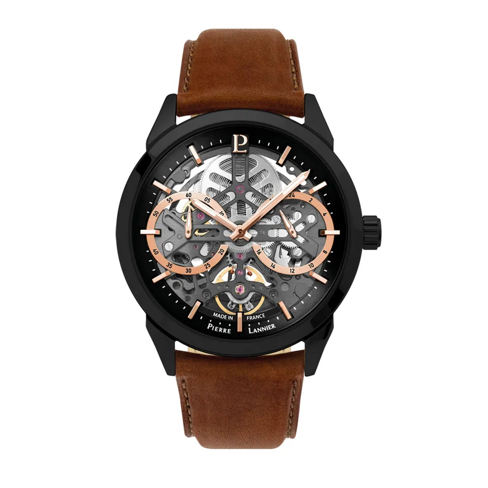 Pierre Lannier Monarck Noir orologio automatico 43 mm nero