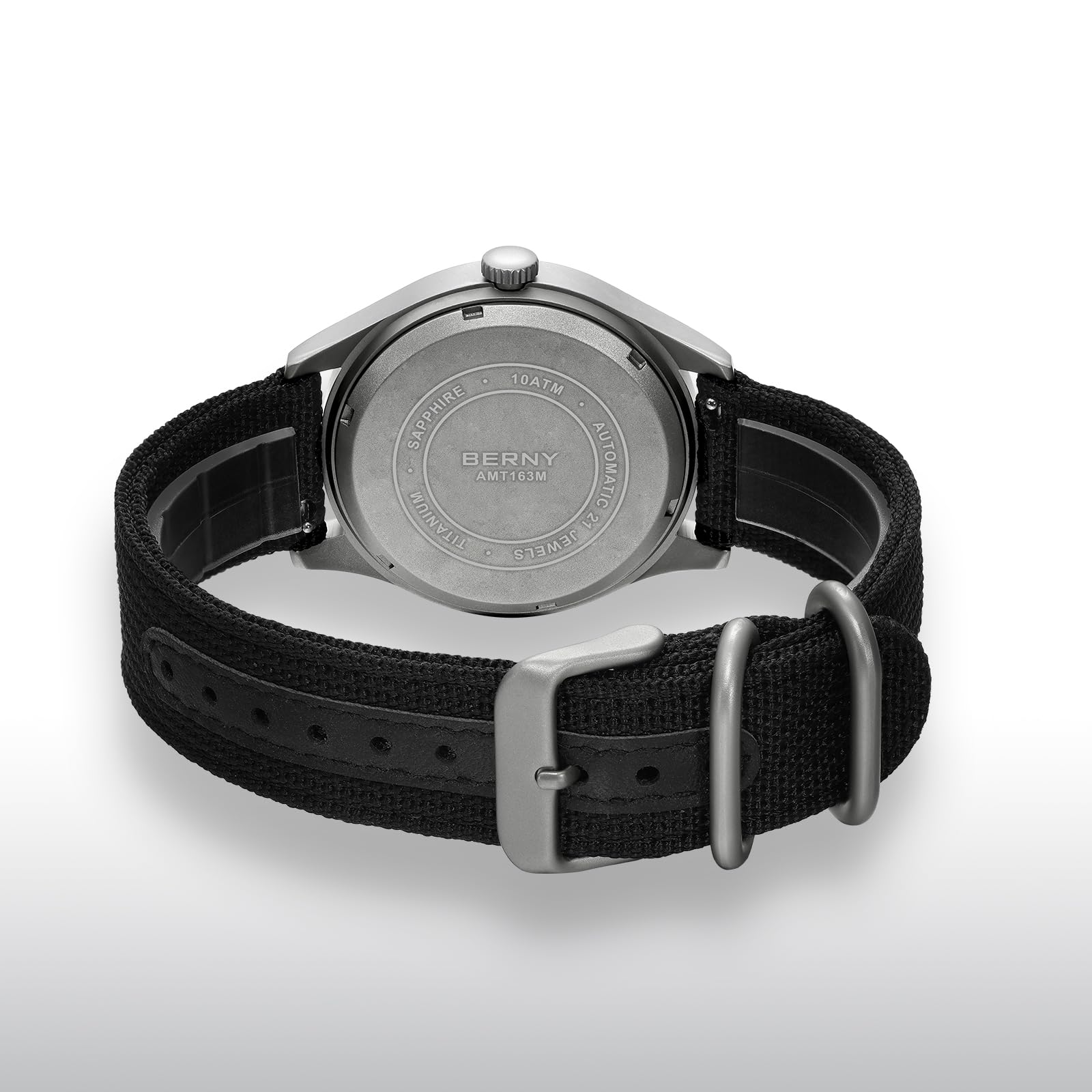 Berny Titanio Orologio Uomo Nero Automatico 10ATM