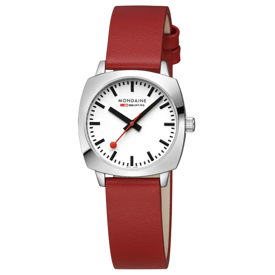Mondaine Petite Cushion orologio rosso 31 mm quarzo