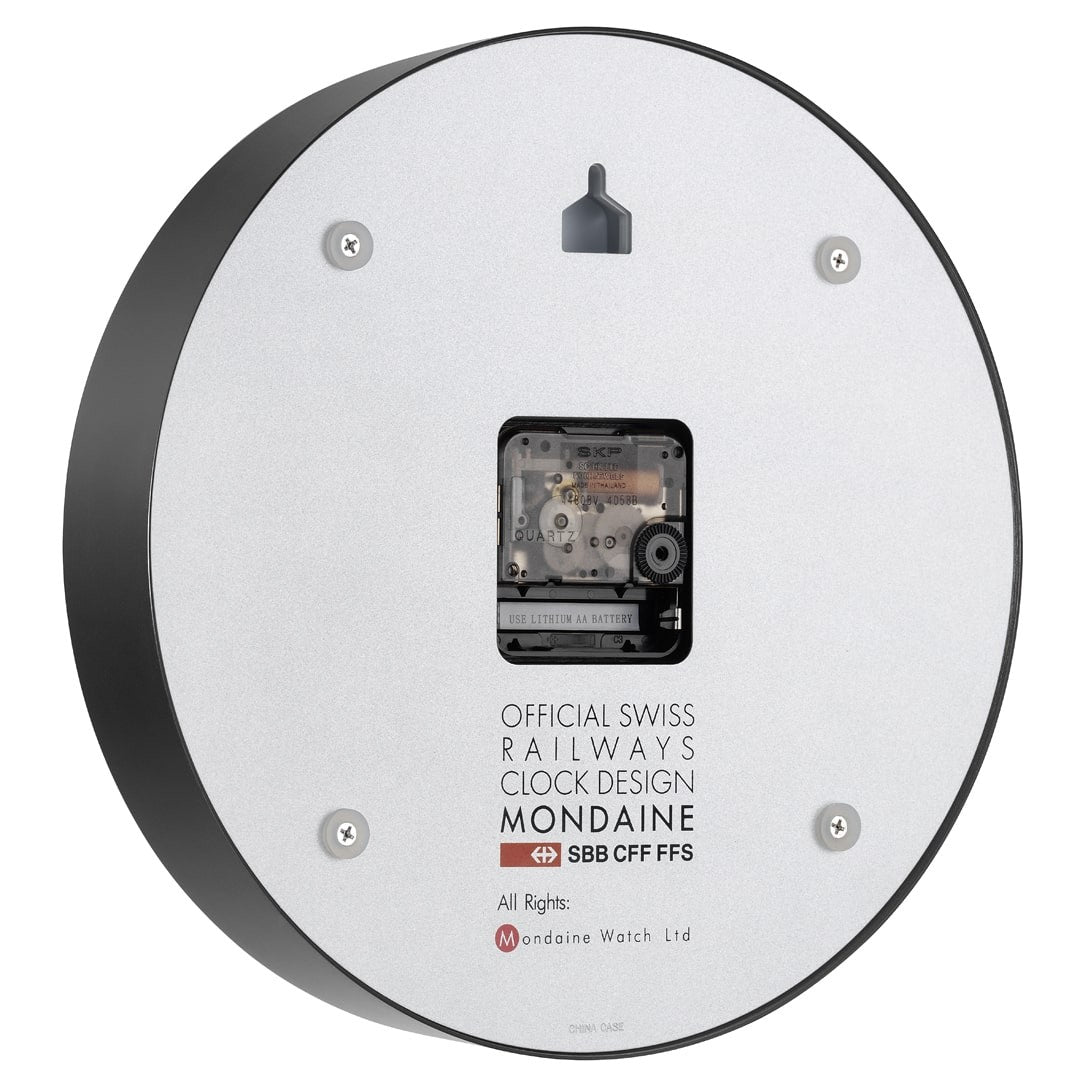 Mondaine Nero Quadrante Bianco orologio da parete 25 cm