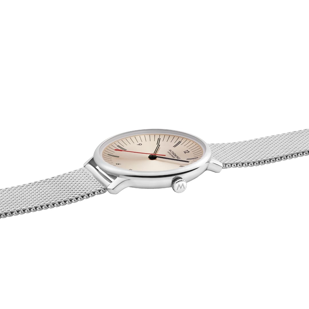 Mondaine Doppio orologio rose gold 33 mm moiré