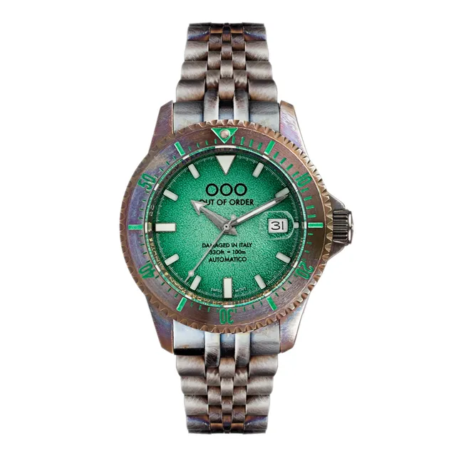 Out Of Order Automatico orologio verde acciaio 44 mm