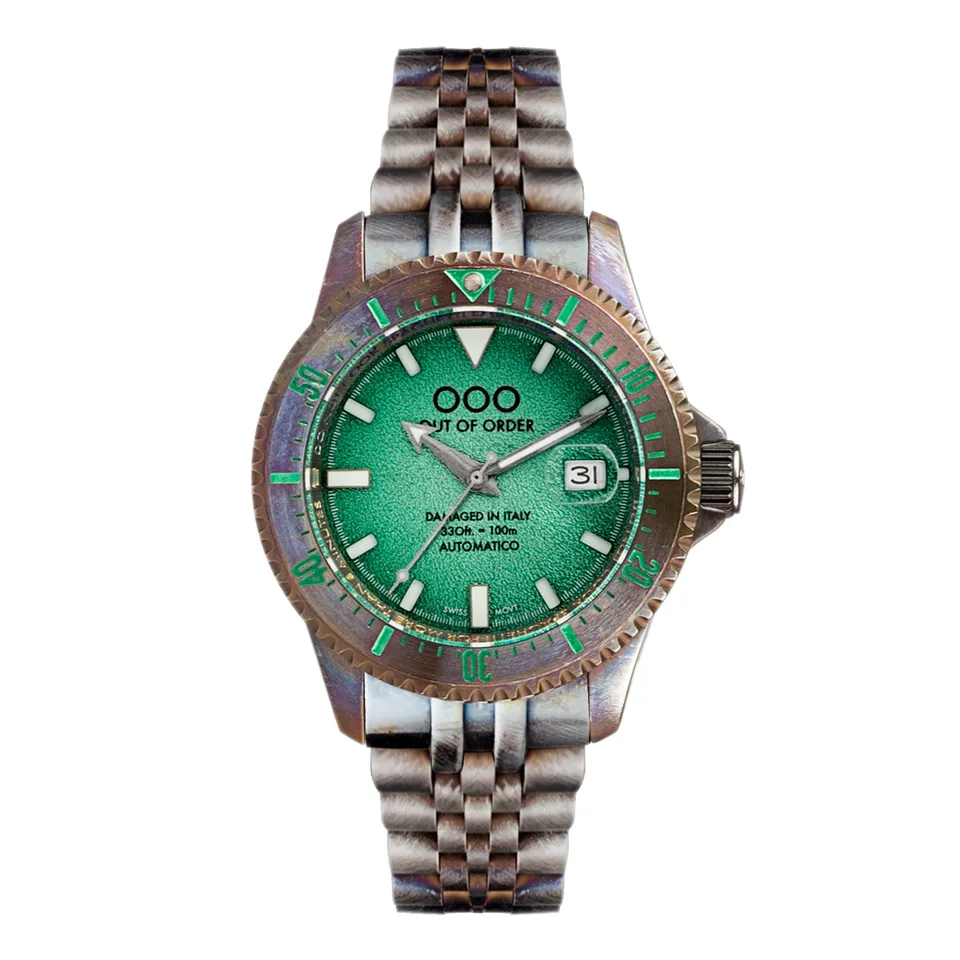 Out Of Order Automatico orologio verde acciaio 44 mm