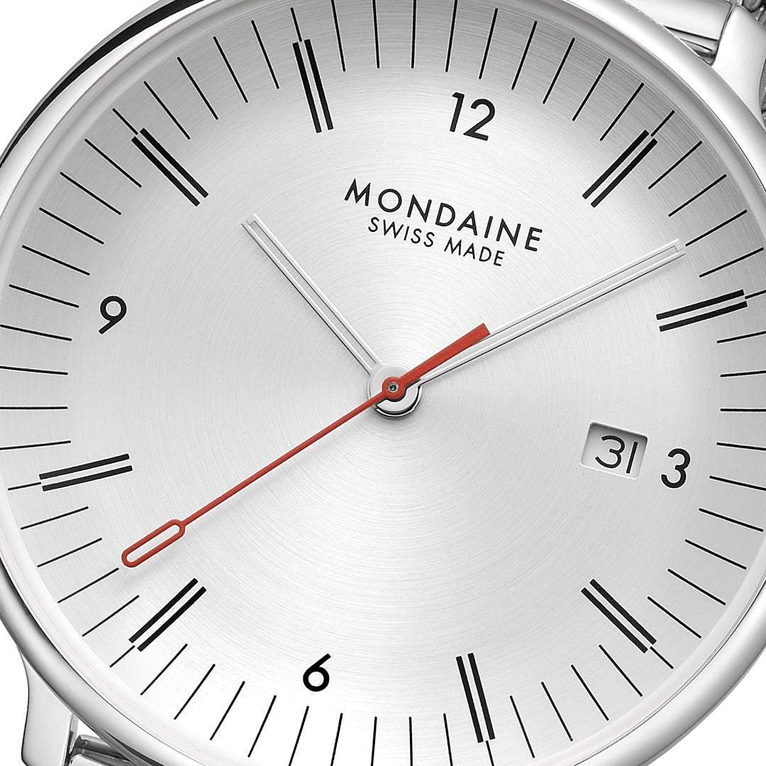 Mondaine Doppio Silver orologio 41mm acciaio argento
