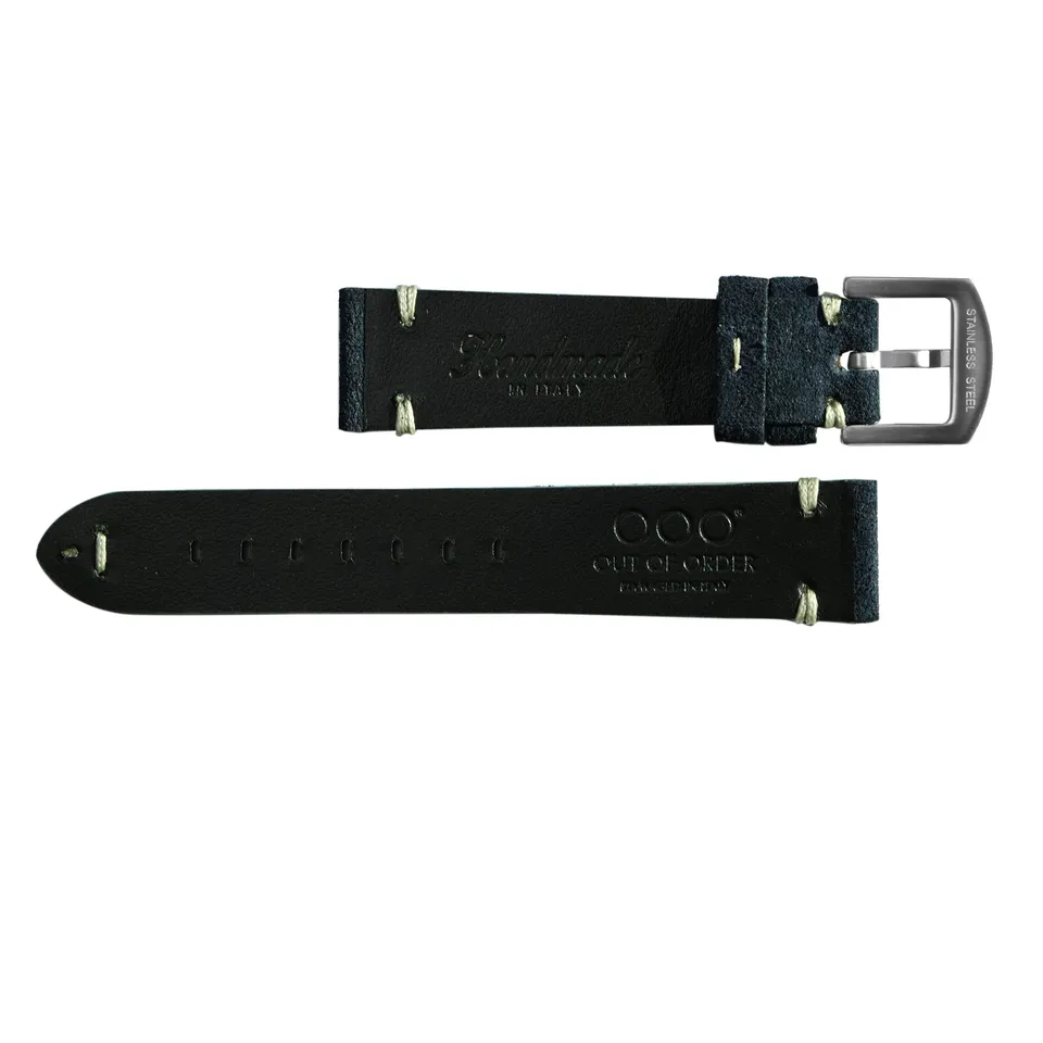 Out Of Order Blue Leather Strap cinturino pelle 20mm blu