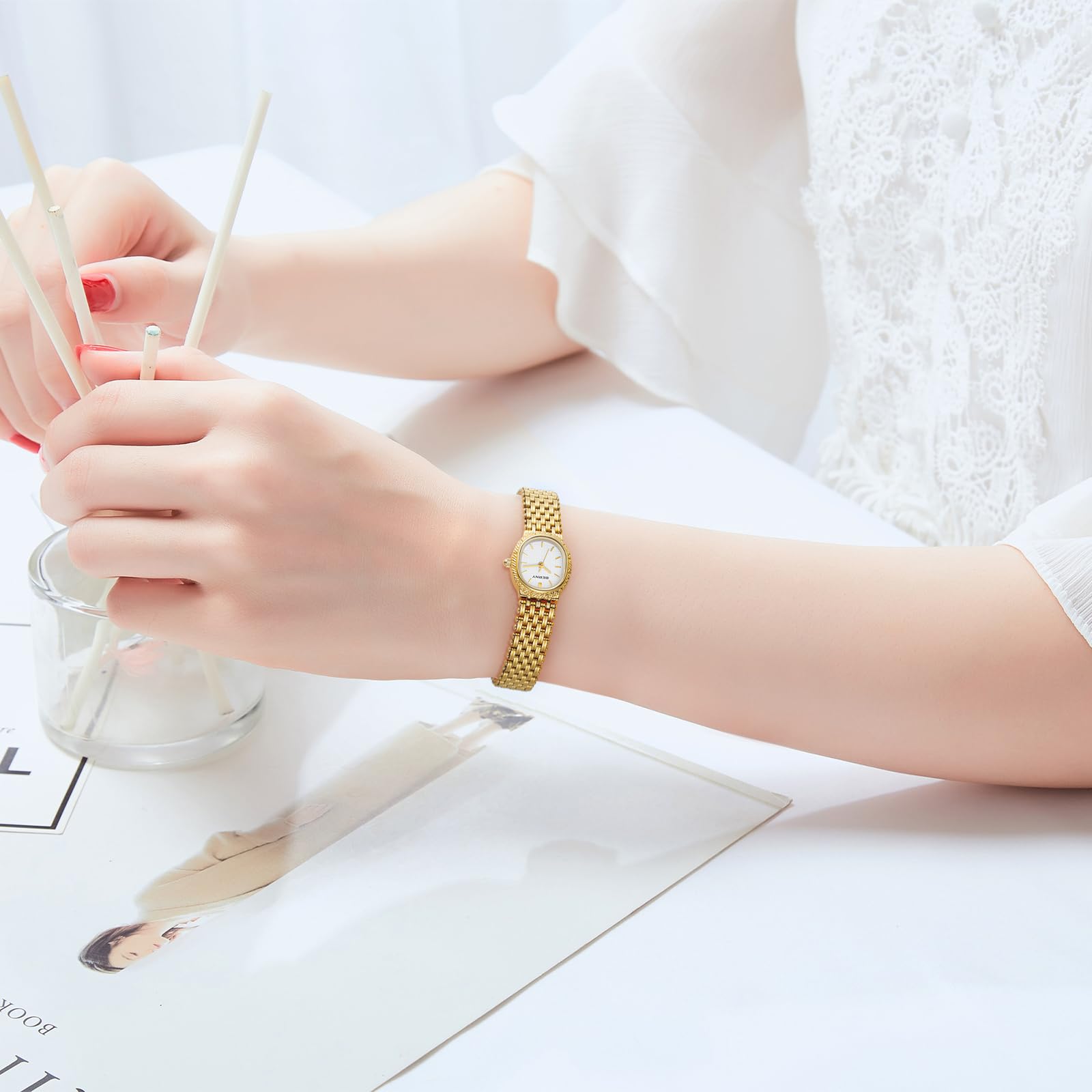Berny Gold orologio donna bianco quarzo piccolo