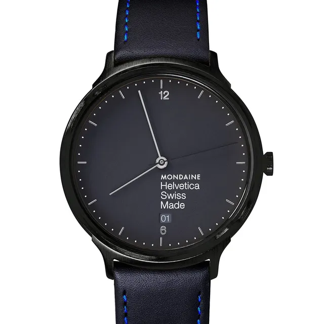 Mondaine Helvetica No1 New York 38 mm Orologio Pelle