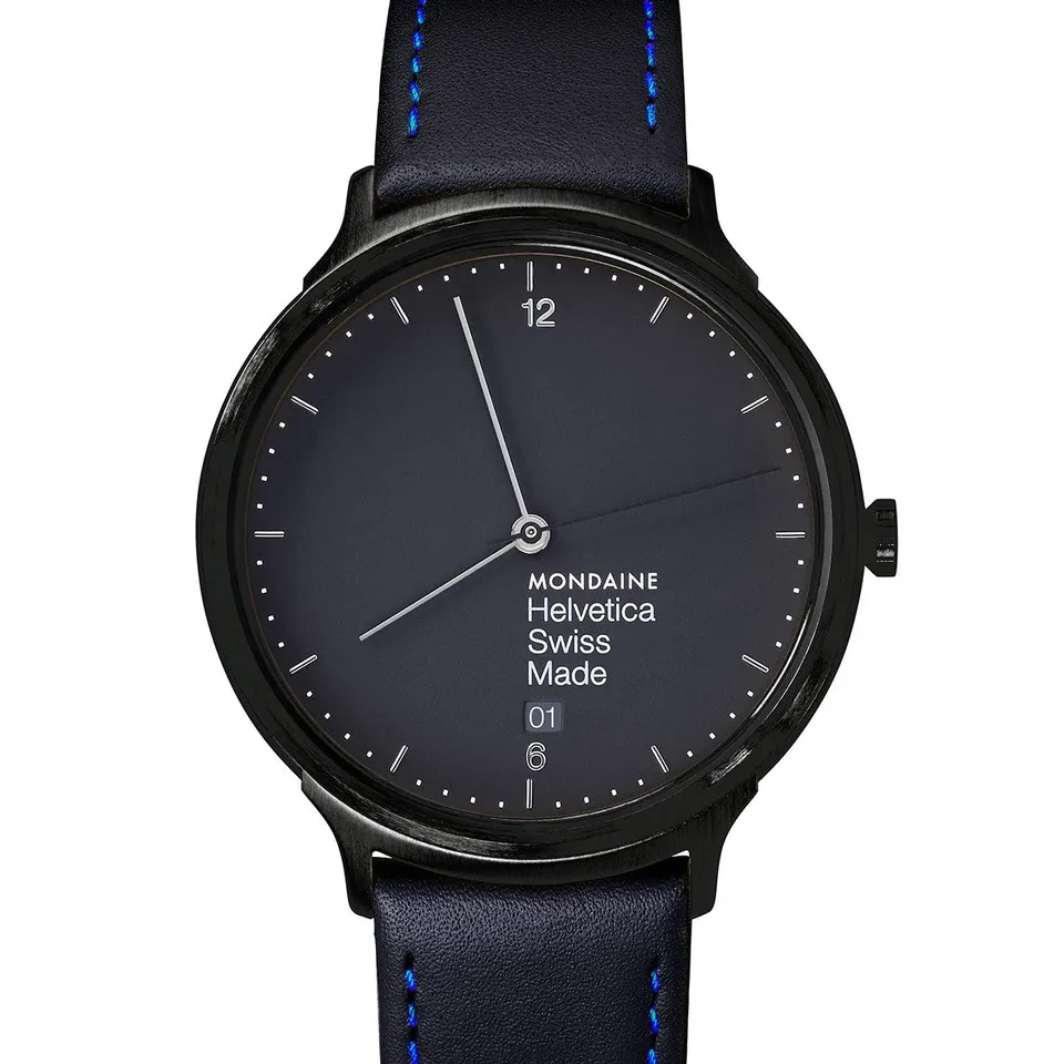 Mondaine Helvetica No1 New York 38 mm Orologio Pelle
