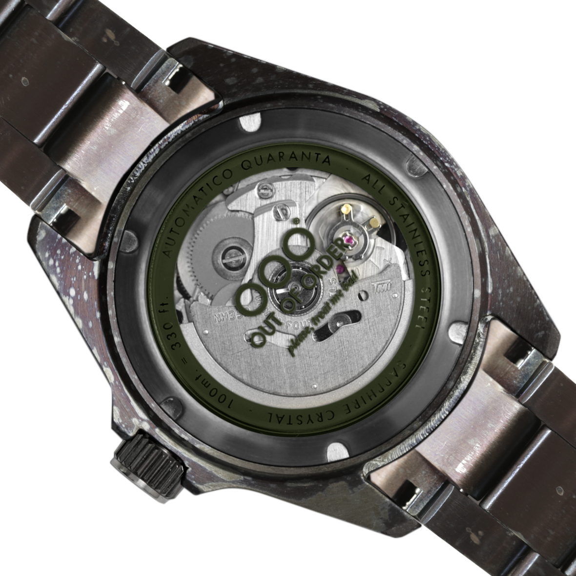 Out Of Order Automatico Quaranta orologio verde 40 mm acciaio