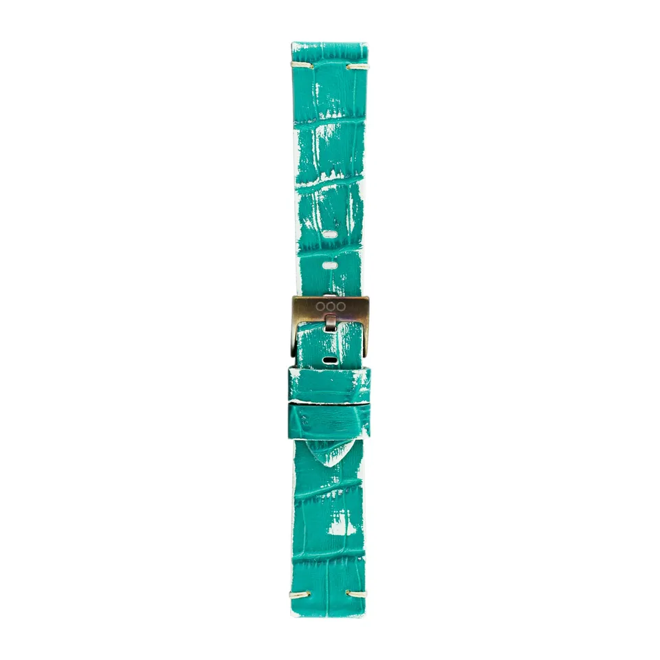 Out Of Order Mint Croco cinturino pelle 20 mm verde