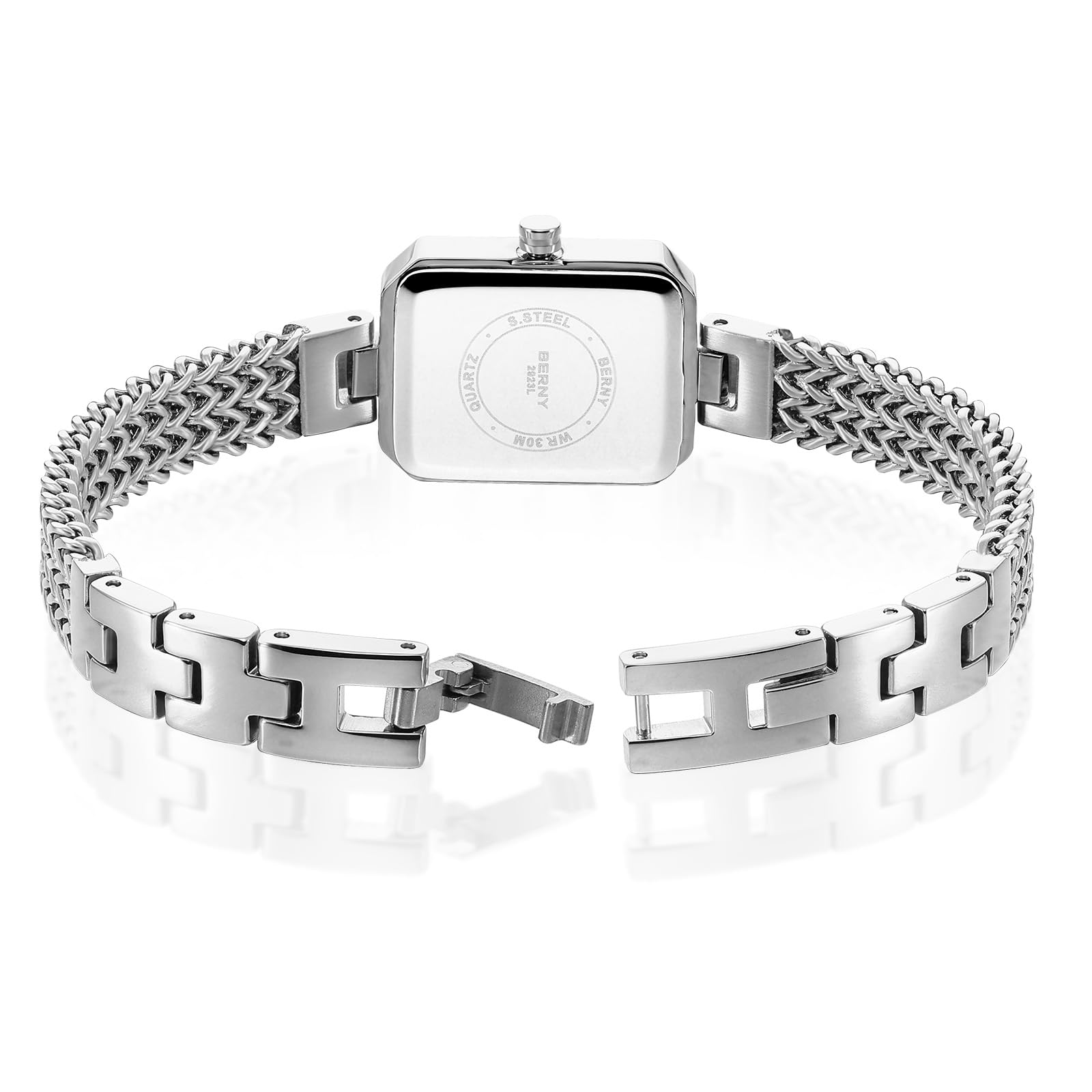 Berny Orologio Donna Rettangolare Mini Quarzo Acciaio 3ATM