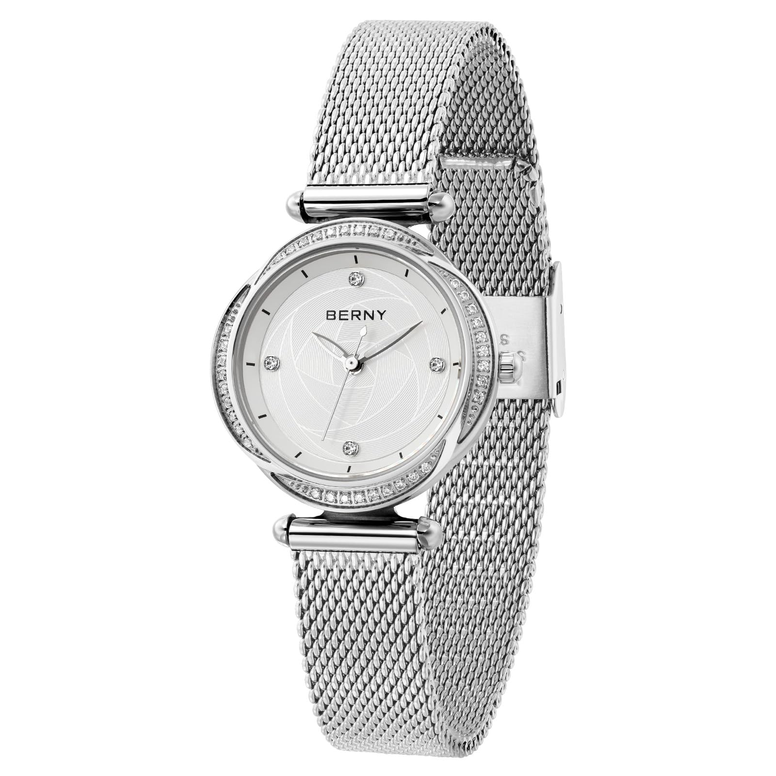 Berny Orologio Donna Quarzo Oro Maglia Mesh