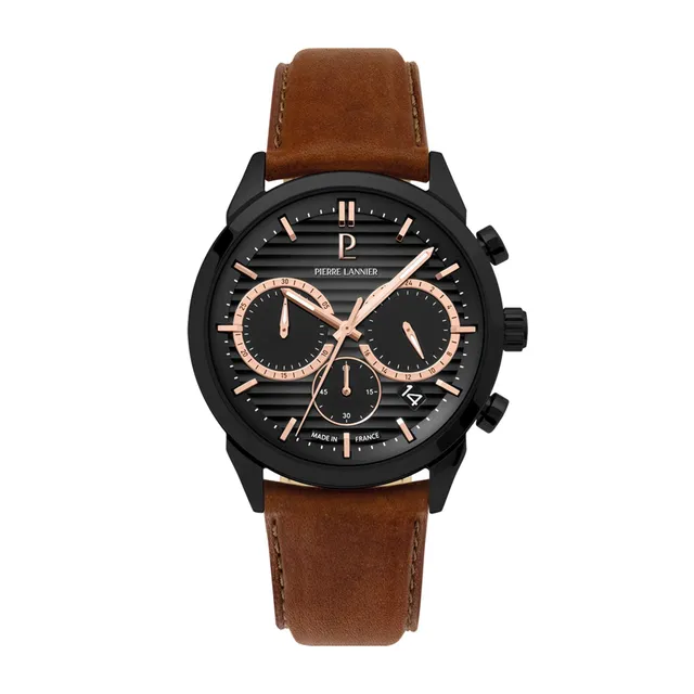 Pierre Lannier Monarck cronografo quarzo 43 mm pelle