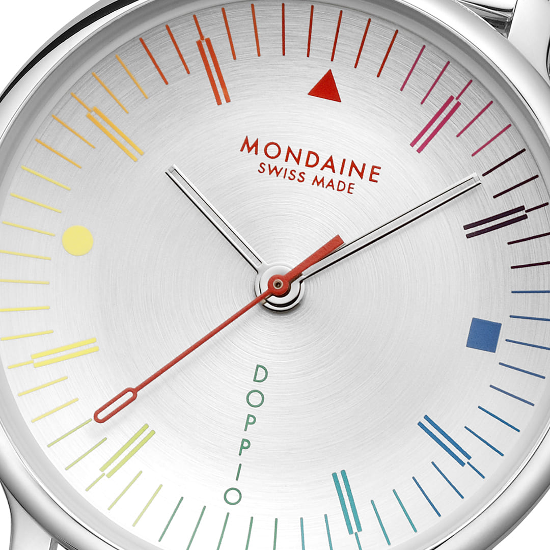 Mondaine Doppio Bauhaus Inspired 33 mm Orologio Quarzo