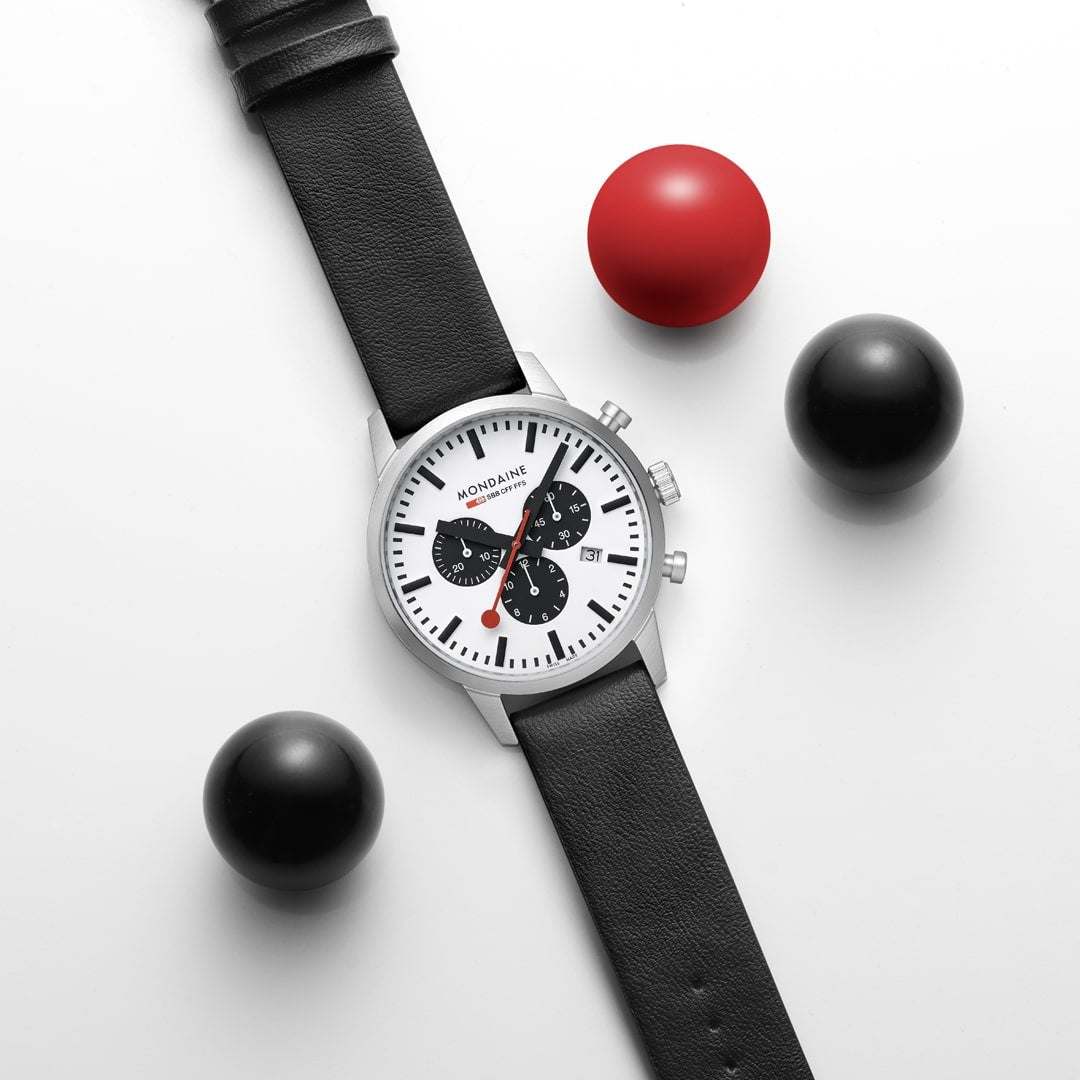 Mondaine Neo orologio cronografo panda 41 mm