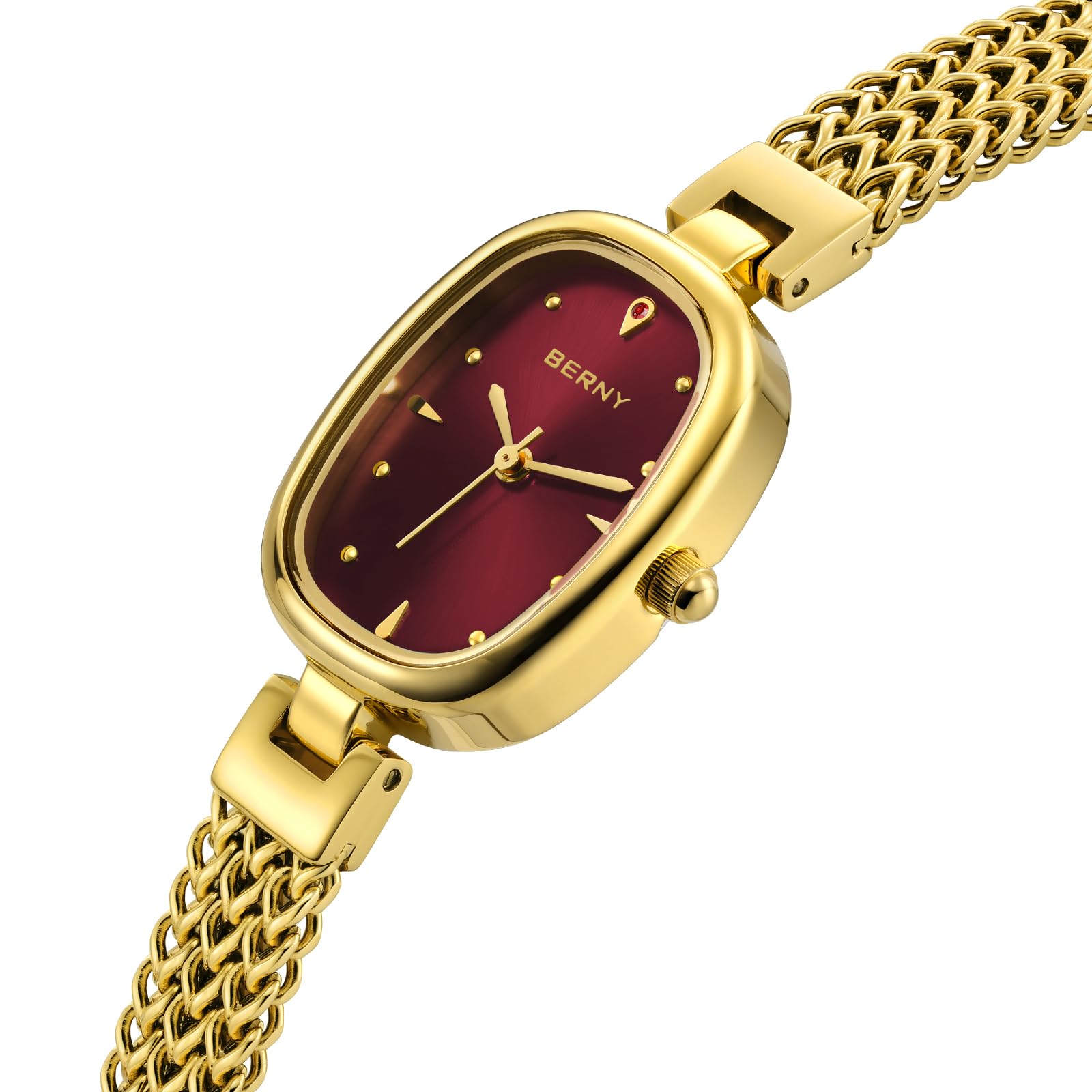 Berny Gold orologio quarzo donna rosso ovale