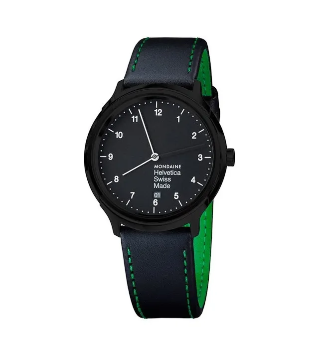 Mondaine Helvetica No1 New York orologio 40 mm pelle
