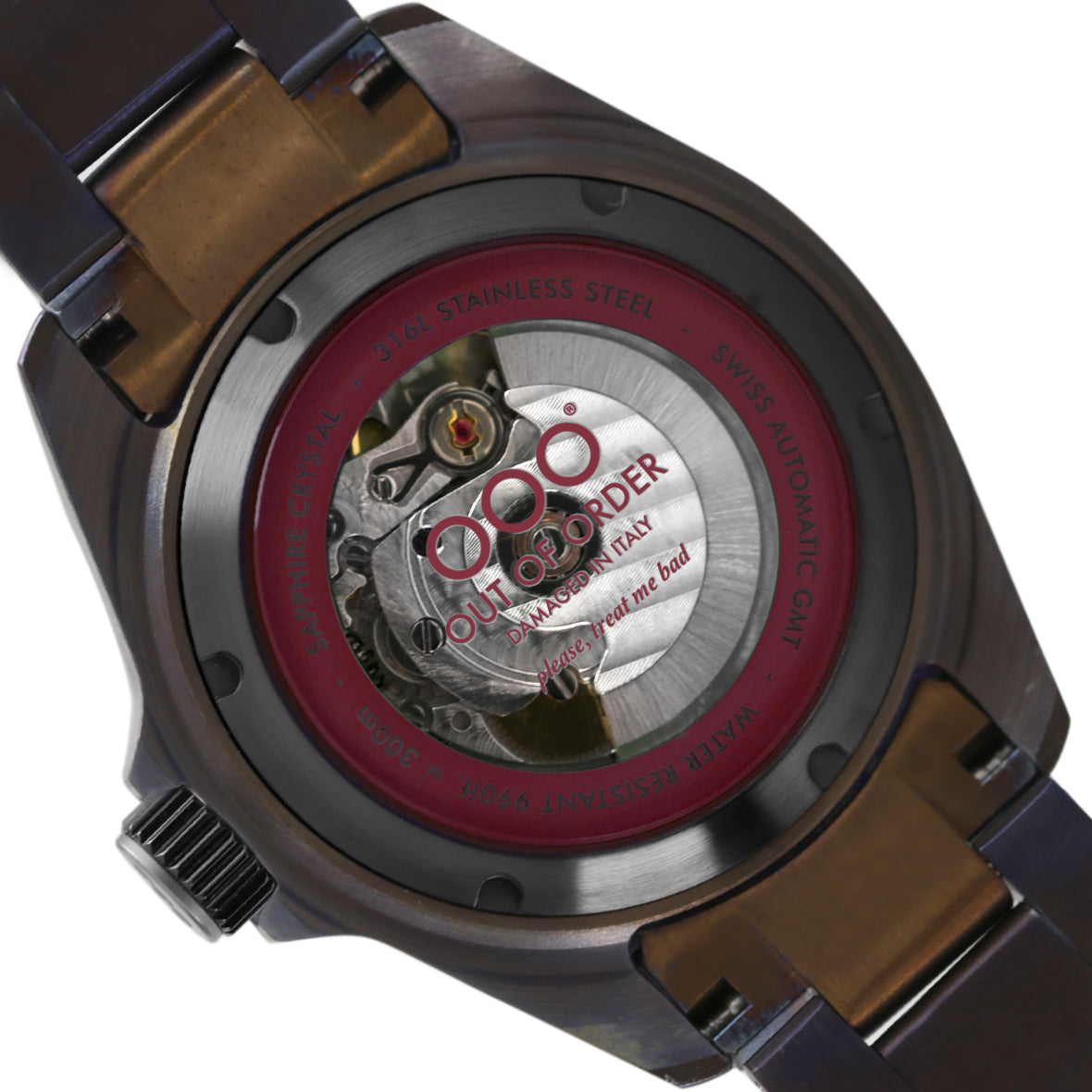 Out Of Order Trecento Rosso Rubino orologio GMT 40mm acciaio