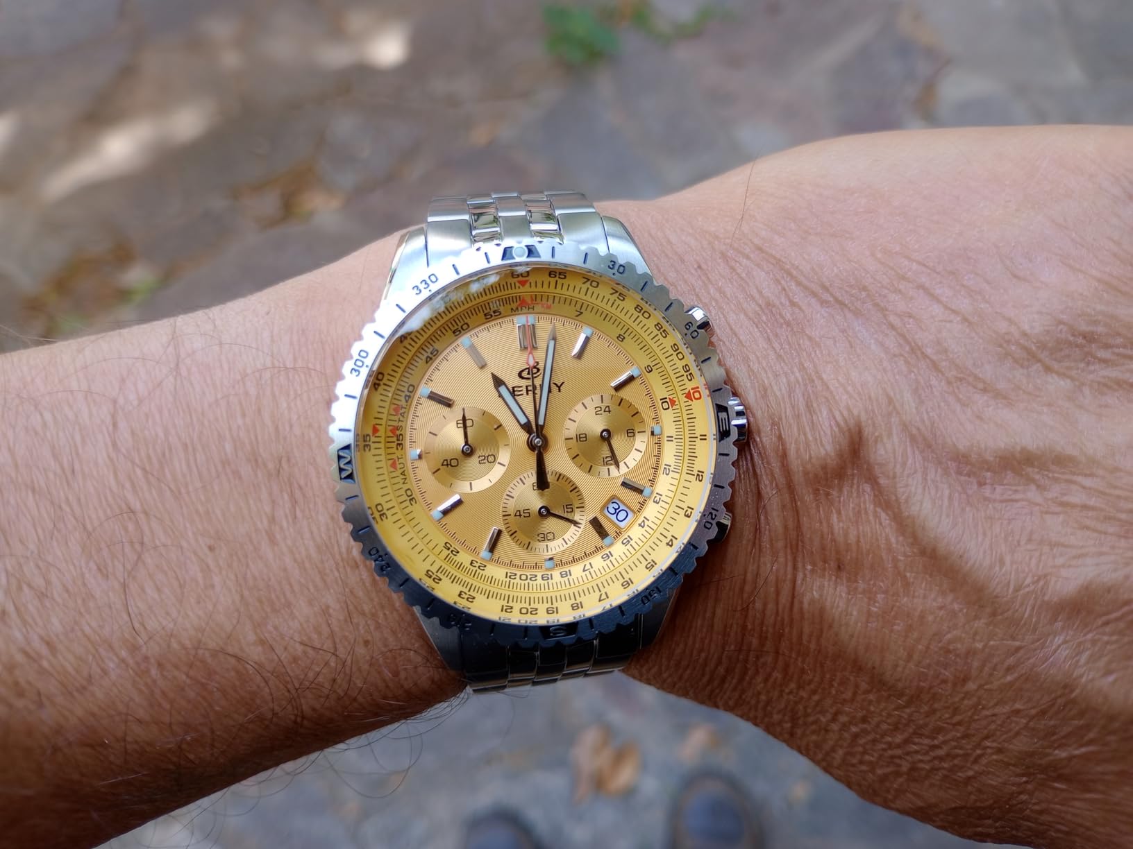 Berny Cronografo Orologio Uomo Bianco Impermeabile