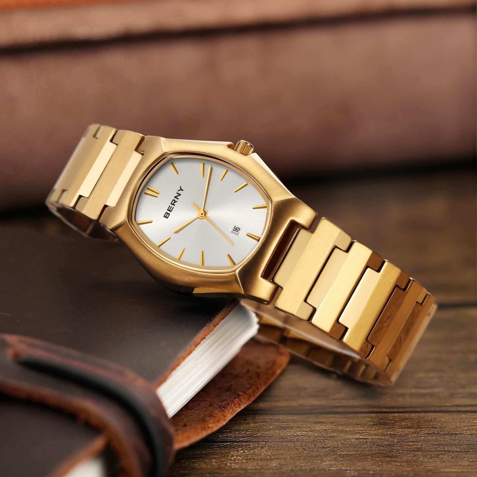 Berny Gold orologio quarzo oro bianco classico