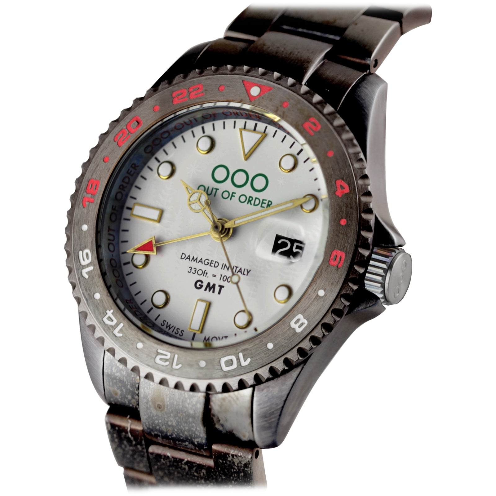 Out Of Order Swiss GMT Merry Christmas orologio 44 mm bianco